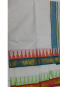 PV X COTTON TEMPLE BORDER DHOTHY 9 X 5