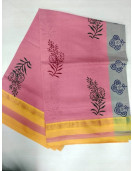 PL Salem Sarees Hand Block Printed Saree