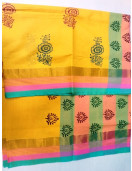 PL Salem Sarees Hand Block Printed Saree