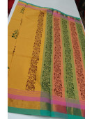 PL Salem Sarees Hand Block Printed Saree