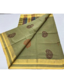 PL Salem Sarees Hand Block Printed Saree
