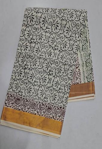 PL Saree Kerala Hand Block Printing