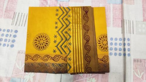 MANAMEDU BLOCK PRINTED SAREES WITH BLOUSE