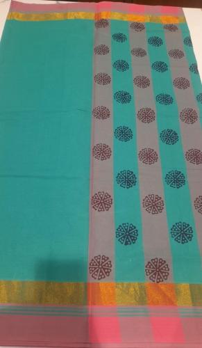 PL Salem Sarees Hand Block Printed Saree