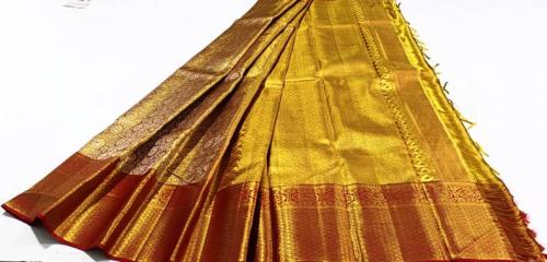 ARNI SILK HALF FINE ZARI SAREE WITH BLOUSE