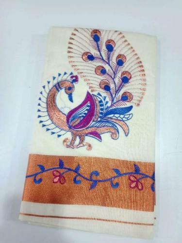 PL KERALA EMBROIDERY SAREE