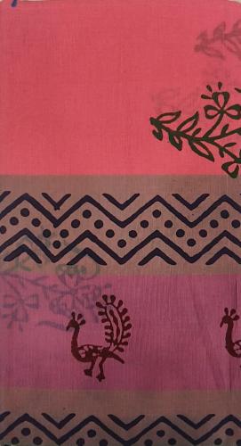 PL Salem Sarees Hand Block Printed Saree