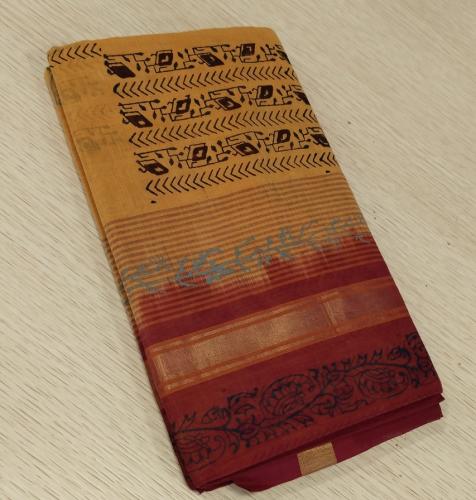 MANAMEDU BLOCK PRINTED SAREES WITH BLOUSE