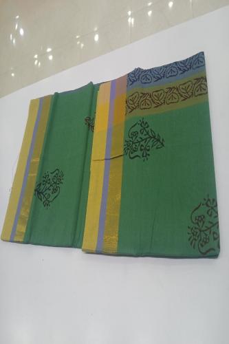 PL Salem Sarees Hand Block Printed Saree