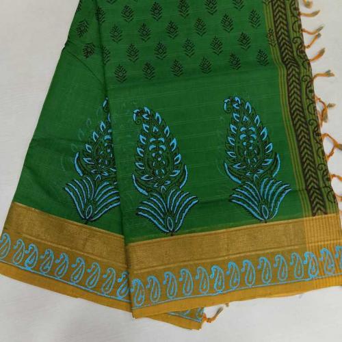 MANAMEDU BLOCK PRINTED SAREES WITH BLOUSE