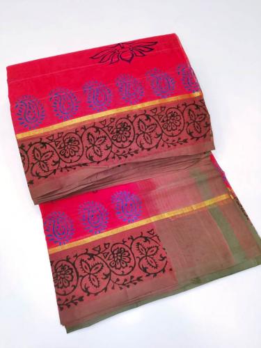 SALEM BLOCK PRINT COTTON SAREES