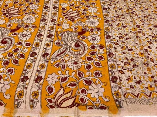 KALAMKARI PRINTED COTTON SAREE
