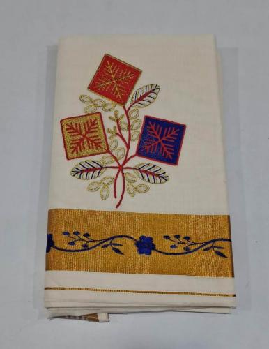 PL KERALA EMBROIDERY SAREE