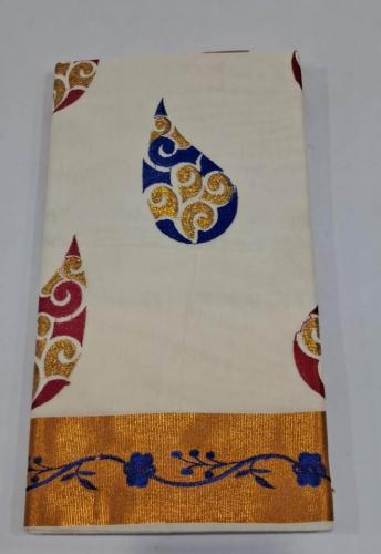 PL KERALA EMBROIDERY SAREE