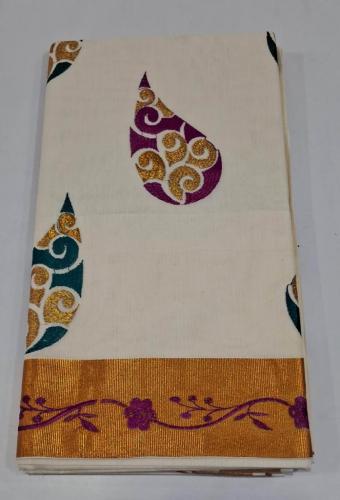 PL KERALA EMBROIDERY SAREE