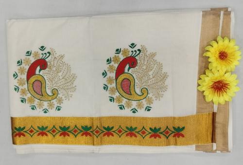 PL KERALA EMBROIDERY SAREE