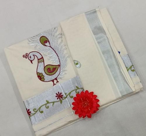 PL KERALA EMBROIDERY SAREE