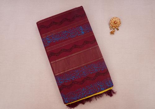 Manamedu Block Printed Sarees With Blouse