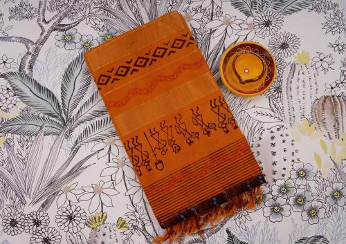 Manamedu Block Printed Sarees With Blouse