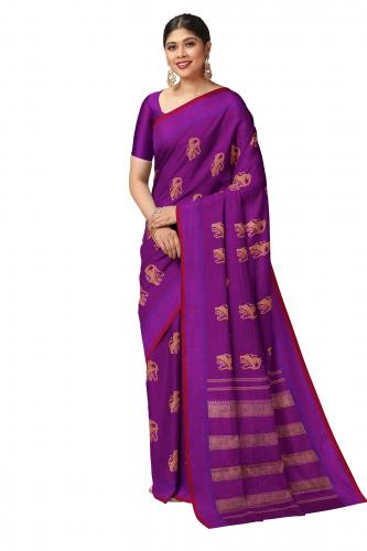 Kancheepuram Pure Zari Silk Saree - Yazi Motif