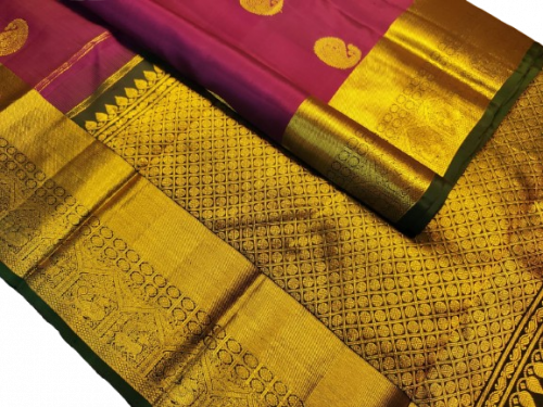 ARNI SILK HALF FINE ZARI SAREE WITH BLOUSE