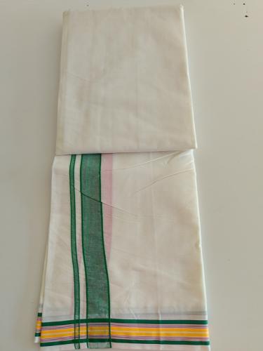 POLYESTER DHOTHY 4YDS 60S PV X 60 COT DHOTHY
