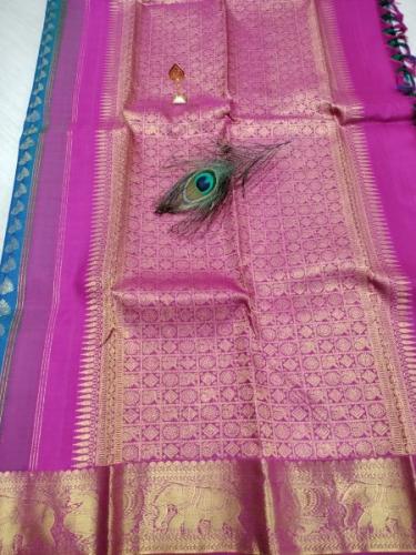 ARNI SILK HALF FINE ZARI SAREE WITH BLOUSE