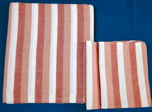 BEDSHEET STRIPE 90X108 2 PILLOW COVER