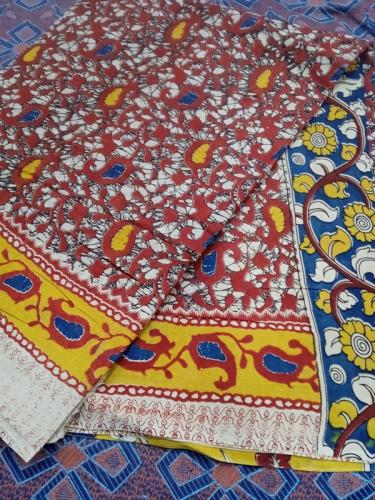 KALAMKARI PRINTED COTTON SAREE