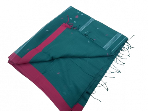 RECIPROCAL COTTON SAREE BLOUSE ATTACHED