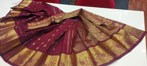 THIRUBHUVANAM PURE ZARI SILK SAREE 550MTS