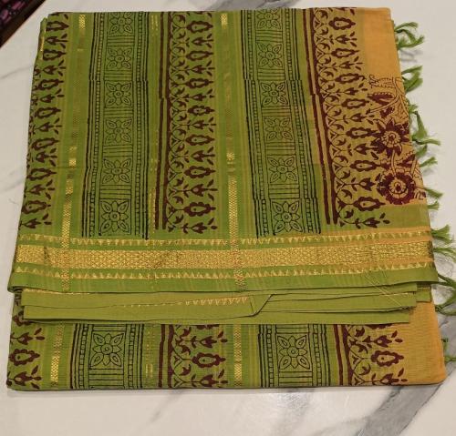 MANAMEDU BLOCK PRINTED SAREES WITH BLOUSE