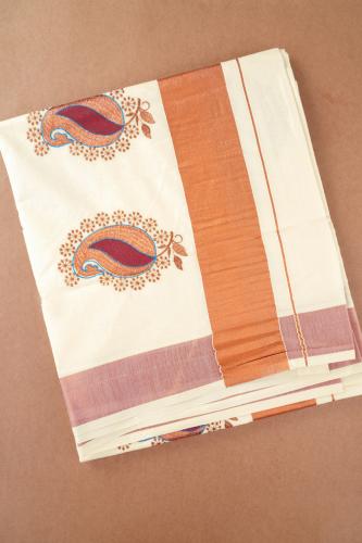 PL KERALA EMBROIDERY SAREE