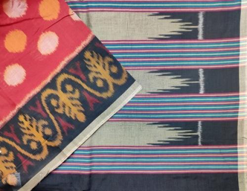 COTTON SAREES MADURAI OUTSTANDING IKAT TIE AND DYEi