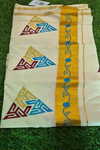 PL KERALA EMBROIDERY SAREE